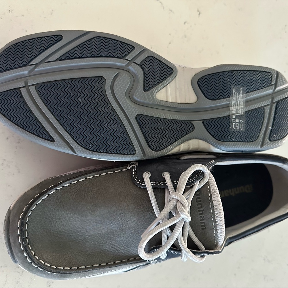 Dunham Charcoal Leather Men's Shoes size 10 - Picture 3 of 8